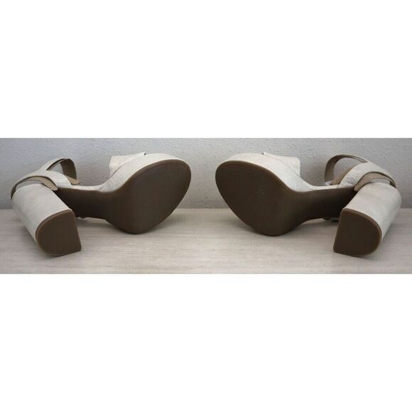 GUESS Women's Sz 10M Ivory Gabeli Croc-Embossed Platform 5" Heeled Sandals - Picture 4 of 13